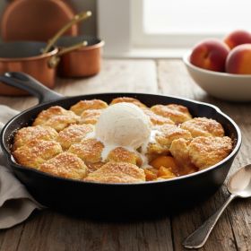 Cast Iron Peach Cobbler