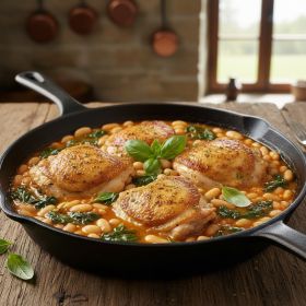 One Pan Tuscan White Bean Chicken