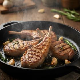 Pan-Fried Lamb Chops with Rosemary and Garlic