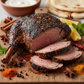 Broiled and Slow-Roasted Butterflied Leg of Lamb with Cumin and Garlic