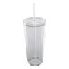 20oz Clear Plastic Tumbler with Straw and Screw-Top Lid – Shatterproof & BPA-Free