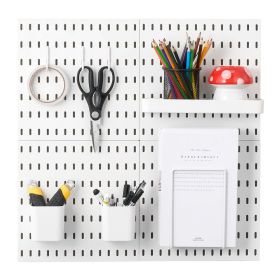 Pegboard Combination Kit, 11" x 11" Plastic Pegboard, 4 Panels, Peg Board Wall Organizer Kit with Accessories