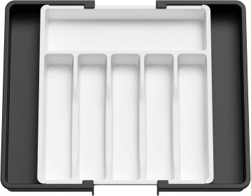 Silverware Drawer Organizer, Expandable Utensil Tray for Kitchen, BPA Free Flatware and - Polypropylene - 7E709P