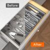 Silverware Drawer Organizer, Expandable Utensil Tray for Kitchen, BPA Free Flatware and - Polypropylene - 7E70J6