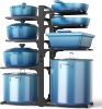 Pots and Pans Organizer: under Cabinet, 20.8" Height Heavy Duty 120LBS Pots Pans Organizer Rack for under Cabinet 8-Tier Adjustable for Big Stockpots