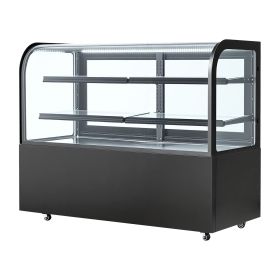 Refrigerated Display Case, 17.6 Cu.Ft./550L Large Pastry Display Case, 2-Tier Commercial Cake Refrigerator with LED Lighting, TURBO Cooling