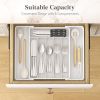 Silverware Drawer Organizer, Expandable Utensil Tray for Kitchen, BPA Free Flatware and Cutlery Holder, Adjustable Plastic - Plastic [7E7LU8]