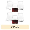(2 pack)17 oz Clear Flared Stemless Wine Glass (Set of 4)