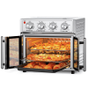 Pizza Oven Bread Machine Oven 26QT Large Capacity French Double Door Air Fryer 1700w 14 Preset Menus 7-in-1 Multifunctional