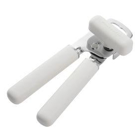 Stainless Steel Manual Can Opener with Bottle Opener and Ergonomic Grip, Porcelain