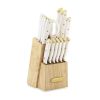 15-Piece Forged Triple Riveted Knife Set with Block Gold
