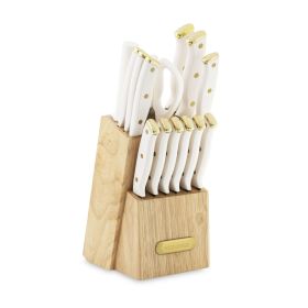 15-Piece Forged Triple Riveted Knife Set with Block Gold