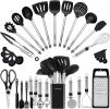 Kitchen Utensil Set-Silicone Cooking Utensils-33 Kitchen Gadgets & Spoons for Nonstick Cookware-Silicone and Stainless Steel