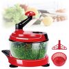 Multi-Functional Manual Food Chopper Processor, 8-Cup Capacity, Hand-Powered Kitchen Helper.
