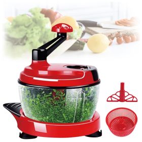 Multi-Functional Manual Food Chopper Processor, 8-Cup Capacity, Hand-Powered Kitchen Helper.