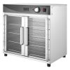 Electric Hot Box Food Warmer, 4-Tier Commercial Warming Cabinet with Water Tray, Glass Door and Adjustable Shelves