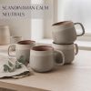 Ceramic Coffee Mugs Set of 4 | 12 oz Stoneware Coffee Cups | Lead-Free, Non-Toxic | Microwave and Dishwasher Safe | - Stoneware [7RD43J]