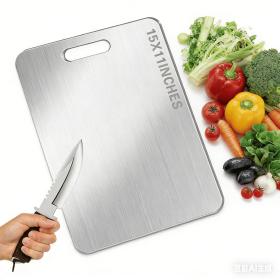 Titanium Cutting Board for Kitchen, Stainless Non Stick Chopping Board, Upgrade Double Sided Food-Grade Titanium Board for