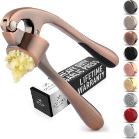 Kitchen Premium Garlic Press Set - Rust Proof Professional Garlic Mincer Tool - Easy-Squeeze, Easy-Clean with Soft - Stainless Steel [7RDU3P]