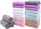 24 Pack Kitchen Dishcloths - Does Not Shed Fluff - Reusable Dish Towels, Dish cloths, Super Absorbent Coral Fleece Cleaning - Multi color