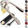 Kitchen Premium Garlic Press Set - Rust Proof Professional Garlic Mincer Tool - Easy-Squeeze, Easy-Clean with Soft - Stainless Steel - 7RDUUJ