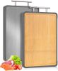 Cutting Boards for Kitchen - Food Grade Double Sided Pure Titanium& Bamboo Chopping Board with Handle, Slip resistant