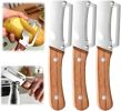 Multi-Functional Vegetable Peeler fo Kitchen: 2 in 1 Stainless Steel Peeler with Wooden Handle and Bottle Opener - Peelers - Stainless Steel [7RM0X2]
