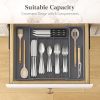 Silverware Drawer Organizer, Expandable Utensil Tray for Kitchen, BPA Free Flatware and Cutlery Holder, Adjustable Plastic - Plastic - 7RMD7J