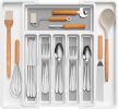 Silverware Drawer Organizer, Expandable Utensil Tray for Kitchen, BPA Free Flatware and - Plastic - 7RMMZP