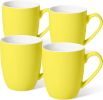 16 oz Large Coffee Mugs Set of 4 Ceramic Coffee Mug White Coffee Cups Tea Cups Idea Gift for - Ceramic - 7RMSF8