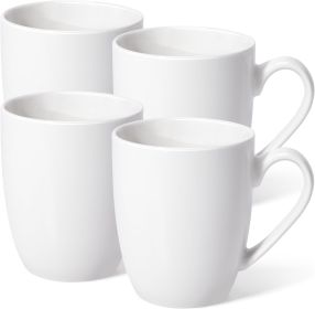 16 oz Large Coffee Mugs Set of 4 Ceramic Coffee Mug White Coffee Cups Tea Cups Idea Gift for - Ceramic - 7RMSFP
