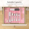 Silverware Drawer Organizer, Expandable Utensil Tray for Kitchen, BPA Free Flatware and - Plastic - 7RMYFJ