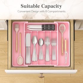 Silverware Drawer Organizer, Expandable Utensil Tray for Kitchen, BPA Free Flatware and - Plastic - 7RMYFJ
