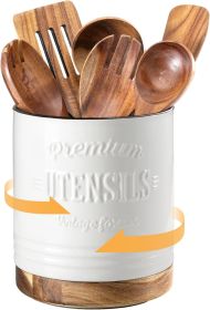 360° Rotating Extra Large Cooking Utensil Holder, 7.6" Kitchen Utensil Holder for Countertop - Ceramic - 7RMZL8