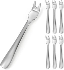6-Pack BBQ Skewer Meat Remover Forks - Professional Stainless Steel Kebab Release Tools for Elegant & Mess-Free Dining | Heat-Resistant Shish Kabob Ut