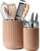 Utensil Holder for Kitchen Counter, 7.3"+5.4" Fluted Ceramic Utensil Crock Organizer for Countertop, Heavy Large Holder for - Ceramic [7RZ0B8]