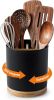 3 Compartment Utensil Holder, Extra Large Utensil Crock, Stable Ceramic Utensil Organizer, Cooking Tool Organizer Set for - Cork - 7RZ1ET