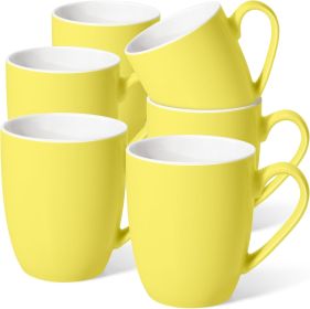 16 oz Large Coffee Mugs Set of 6 Ceramic Coffee Mug White Coffee Cups Tea Cups Idea Gift for - Ceramic - 7RZ512