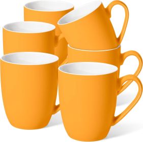 16 oz Large Coffee Mugs Set of 6 Ceramic Coffee Mug White Coffee Cups Tea Cups Idea Gift for - Ceramic - 7RZ5B8