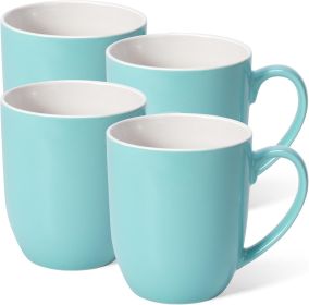 16 oz Large Coffee Mugs Set of 4 Ceramic Coffee Mug White Coffee Cups Tea Cups Idea Gift for - Ceramic - 7RZ5JT
