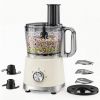 Food Processor 10.5 Cup, Vegetable Chopper 5 Blades 3 Modes, Large Capacity, Dishwasher Safe, Stainless Steel Blades, for Smoothie, Fruit and Dough