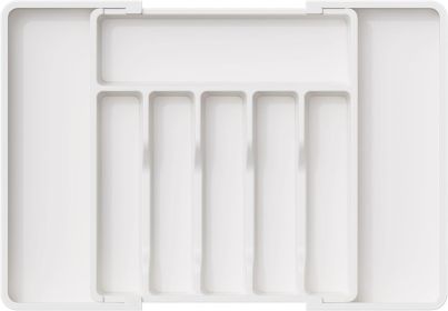 Silverware Drawer Organizer, Expandable Utensil Tray for Kitchen, BPA Free Flatware and - Polypropylene - 7RZC38