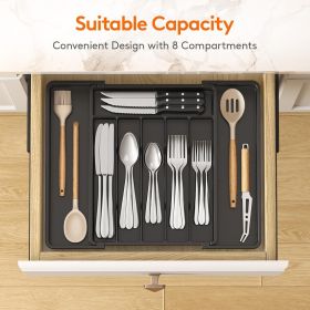 Silverware Drawer Organizer, Expandable Utensil Tray for Kitchen, BPA Free Flatware and - Plastic - 7RZC52