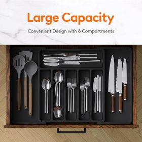 Silverware Drawer Organizer, Expandable Utensil Tray for Kitchen, BPA Free Flatware and - Polypropylene - 7RZCWT
