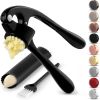 Kitchen Premium Garlic Press Set - Rust Proof Professional Garlic Mincer Tool - Easy-Squeeze, Easy-Clean with Soft - Stainless Steel [7RZRX2]