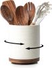 Utensil Holder, 360° Rotating Extra Large Ceramic Kitchen Utensil Holder for Countertop, 7.3' Cooking Utensil Crocks for - Ceramic [7RZV42]