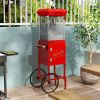 Popcorn Machine with Cart, with Wheels & 6 Oz Pot Popcorn maker Equipped with Popcorn Scoops & Tools
