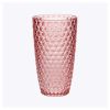 Diamond Cut Acrylic Glasses Drinking Set of 4 (19oz), Plastic Drinking Glasses, BPA Free - as Pic - H5L7L8