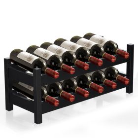 Kitchen Natural Bamboo Products Wine Rack Display Storage Holder  Shelf [H9FIZA]