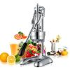 Manual Stainless Steel Citrus Juicer – Hand Press, Silver
